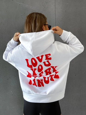 Slogan Graphic Drop Shoulder Hoodie