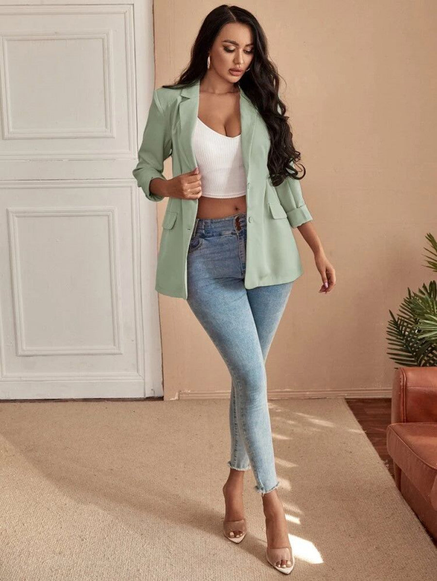 SXY Lapel Neck Single Breasted Blazer