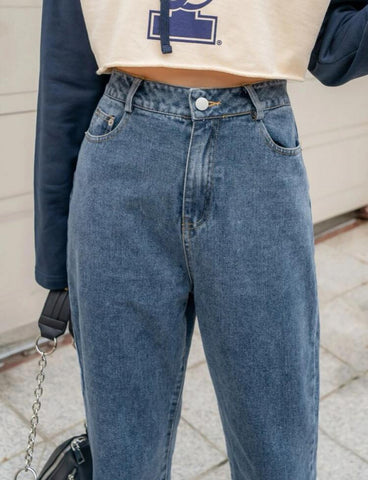 DAZY High Waist Straight Leg Jeans