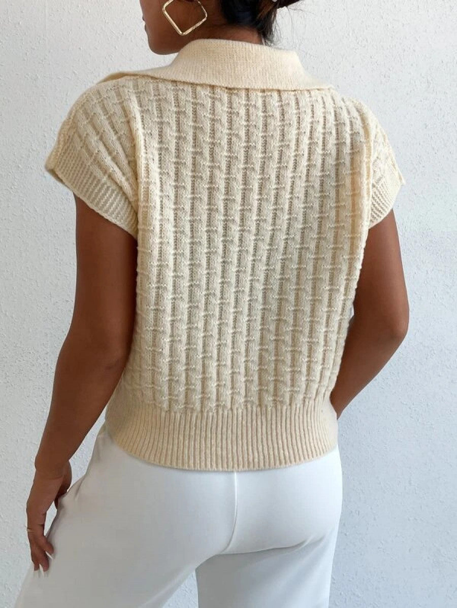 Solid Short Sleeve Knit Top