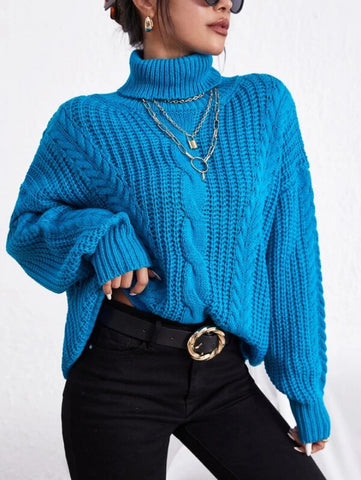 Cable Knit Turtle Neck Sweater