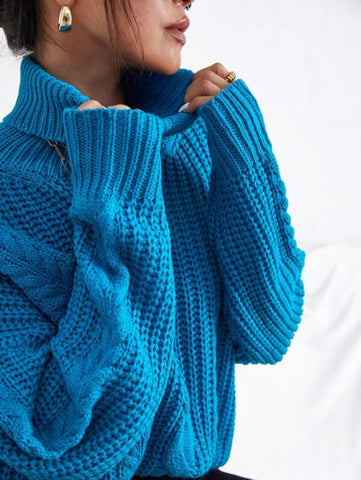 Cable Knit Turtle Neck Sweater