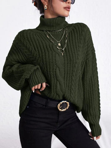 Cable Knit Turtle Neck Sweater