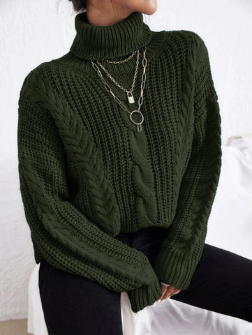 Cable Knit Turtle Neck Sweater