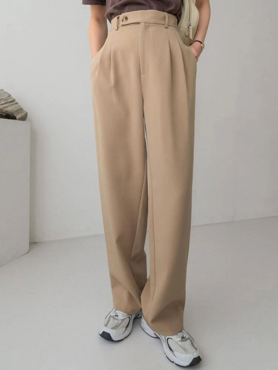 Dazy-Less High Waist Plicated Detail Tailored Pants