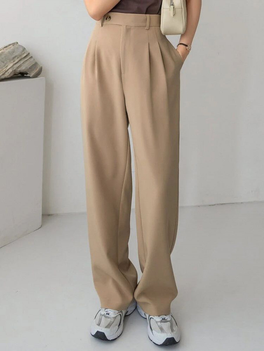 Dazy-Less High Waist Plicated Detail Tailored Pants