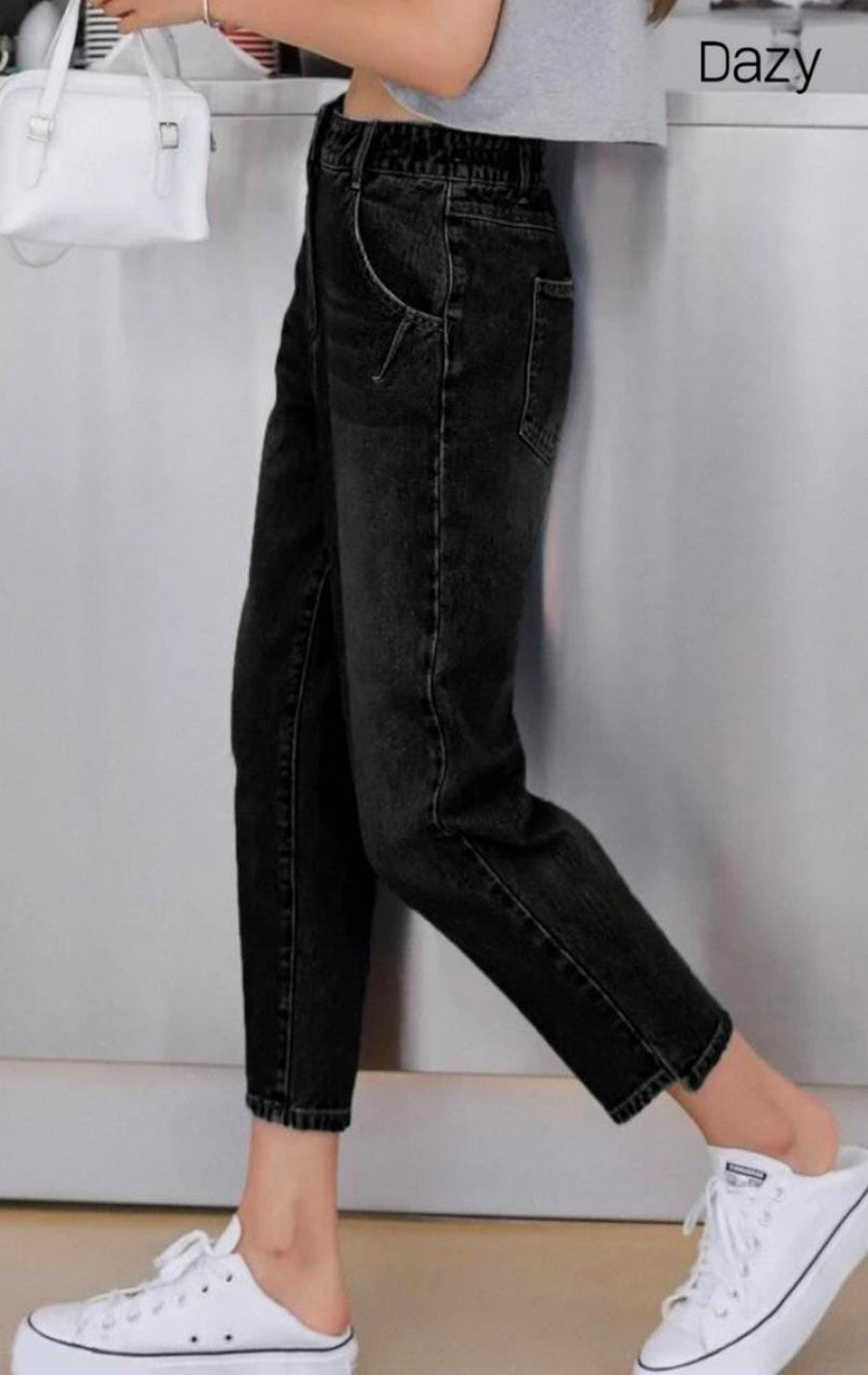 DAZY High Rise Crop Mom Jeans