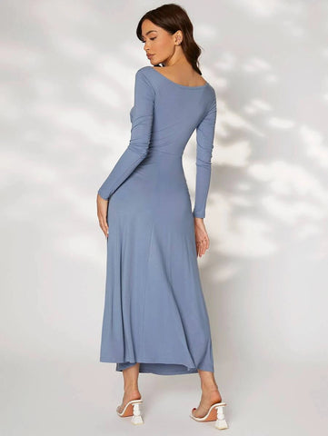 Modely Solid Ruched Side Dress