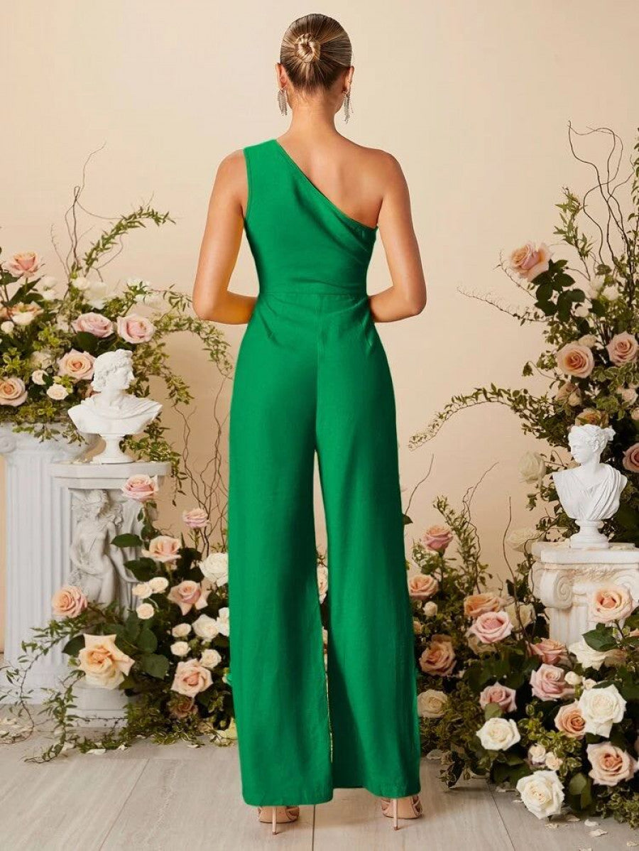 One Shoulder Wide Leg Jumpsuit