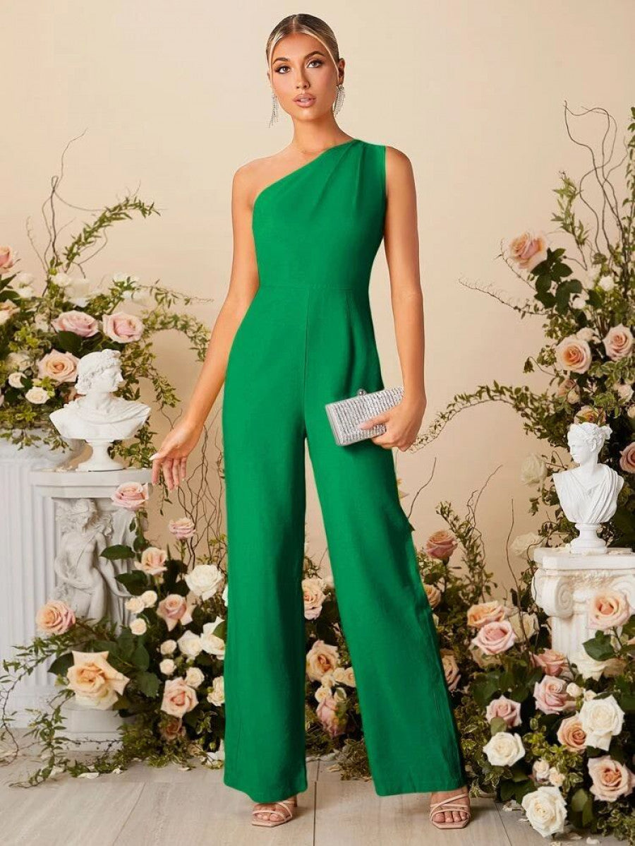 One Shoulder Wide Leg Jumpsuit