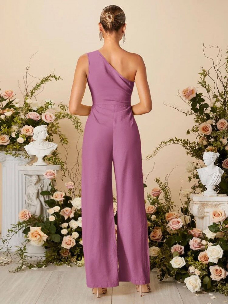 One Shoulder Wide Leg Jumpsuit