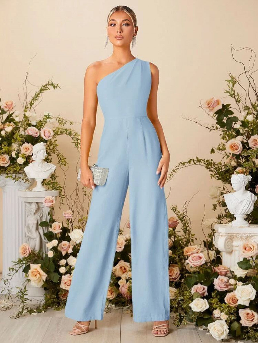 One Shoulder Wide Leg Jumpsuit