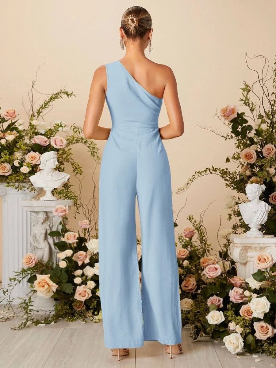 One Shoulder Wide Leg Jumpsuit