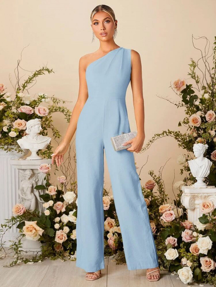 One Shoulder Wide Leg Jumpsuit