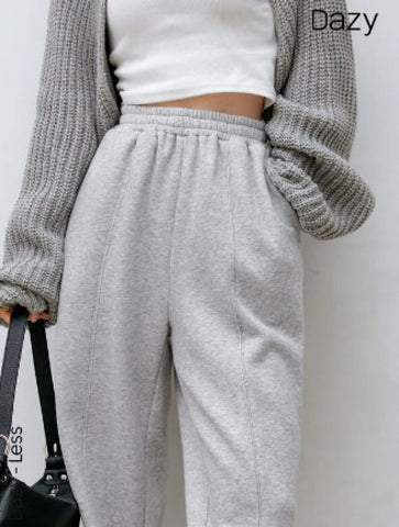 Dazy-Less Drawstring Waist Slant Pocket Sweatpants