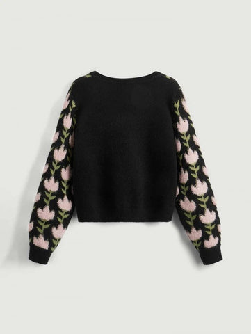 MOD Allover Floral Pattern Sweater