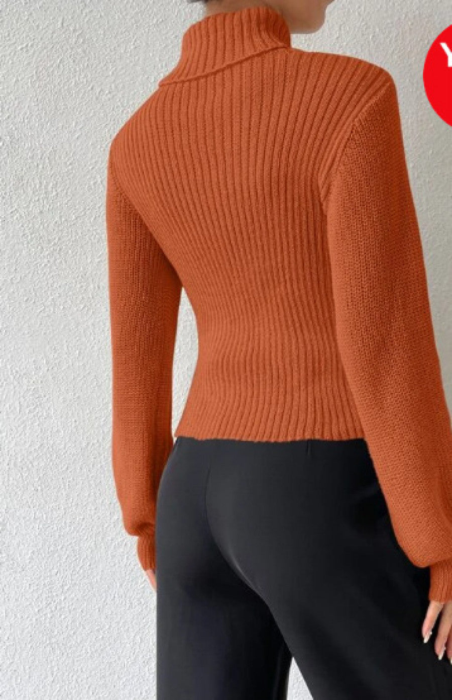 Turtleneck Cut Out Eyelet Detail Sweater