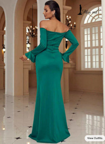 Missord Off Shoulder Wrap Hem Formal Dress