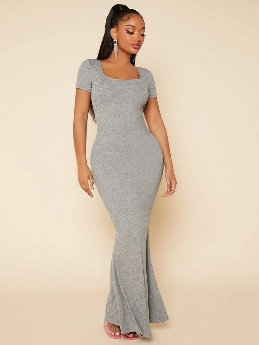 SXY Square Neck Bodycon Dress