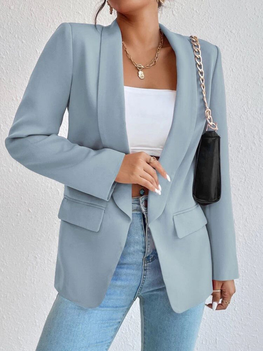 Solid Shawl Collar Blazer