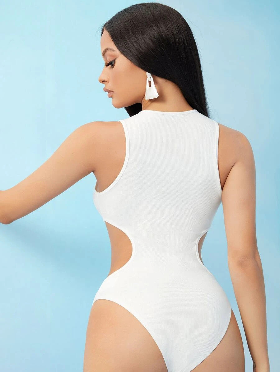 SXY Cutout Side Solid Bodysuit