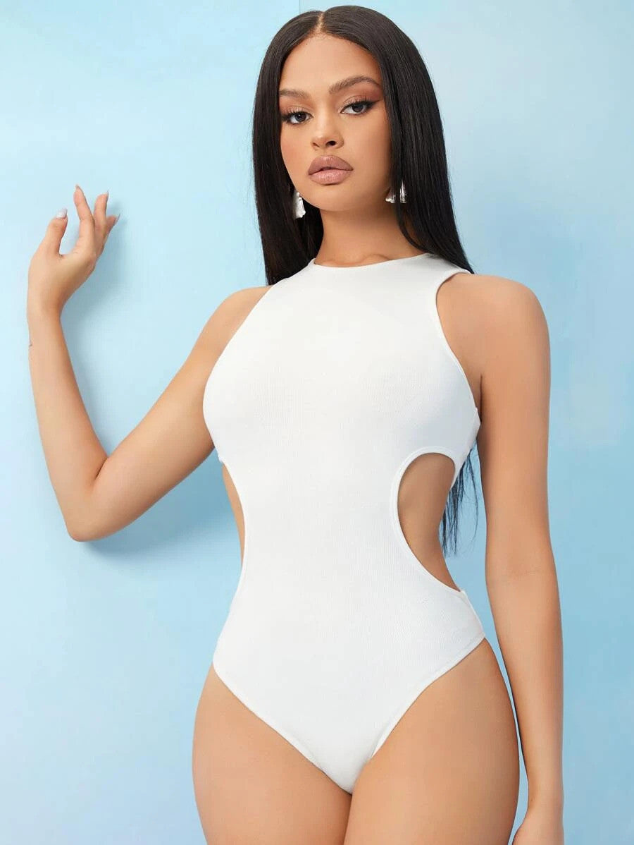 SXY Cutout Side Solid Bodysuit