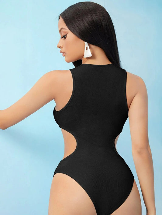 SXY Cutout Side Solid Bodysuit