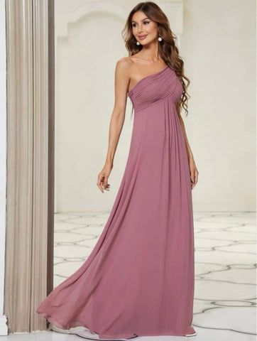 EVER-PRETTY Ruched Bodice One Shoulder Cape Prom Dress