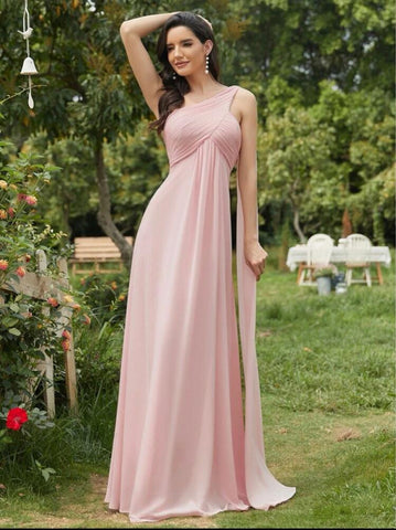 EVER-PRETTY Ruched Bodice One Shoulder Cape Prom Dress