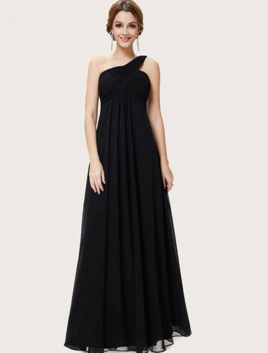 EVER-PRETTY Ruched Bodice One Shoulder Cape Prom Dress