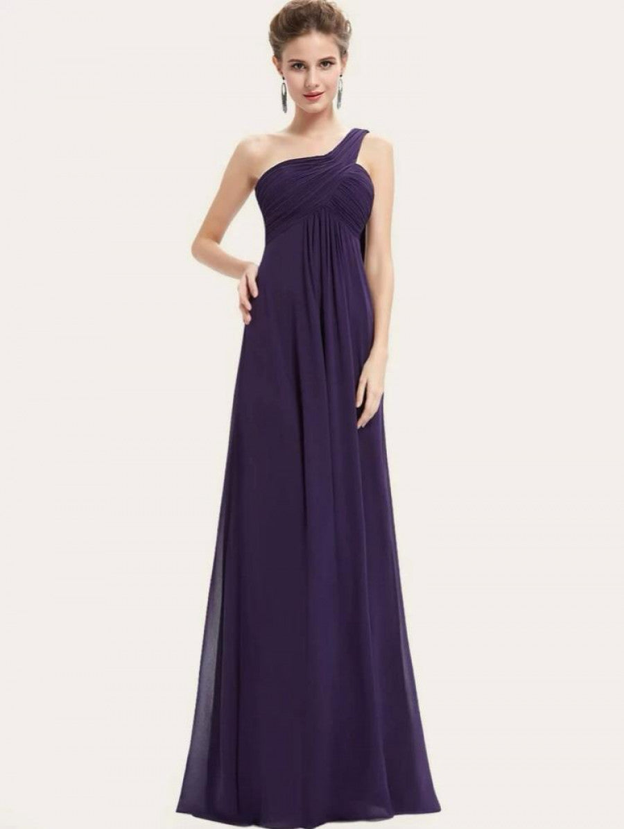 EVER-PRETTY Ruched Bodice One Shoulder Cape Prom Dress