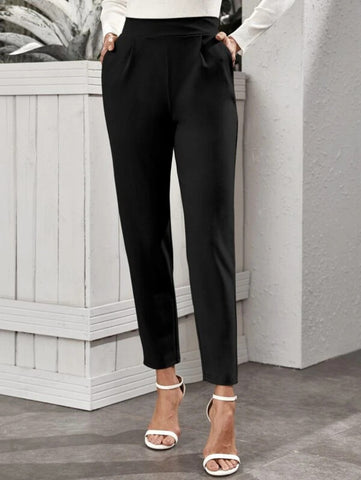 High-Rise Slant Pocket Tapered Pants