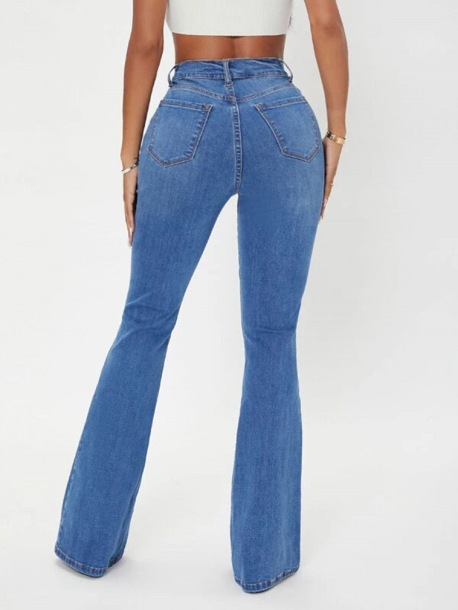 SXY Curvy High Waist Flare Leg Jeans