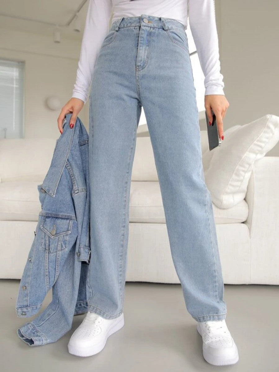 DAZY High Waisted Straight Leg Jeans