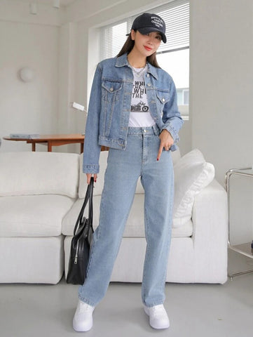 DAZY High Waisted Straight Leg Jeans