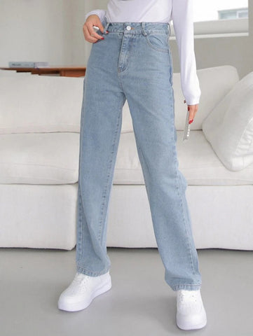 DAZY High Waisted Straight Leg Jeans