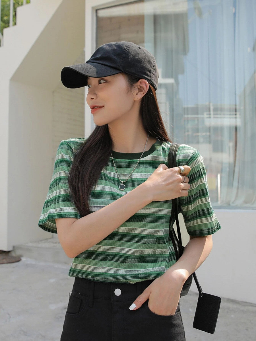 DAZY Striped Short Sleeve Tee