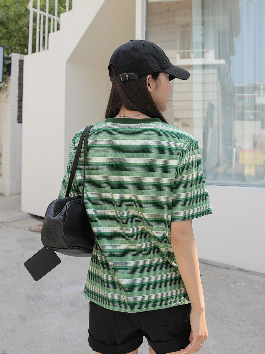 DAZY Striped Short Sleeve Tee