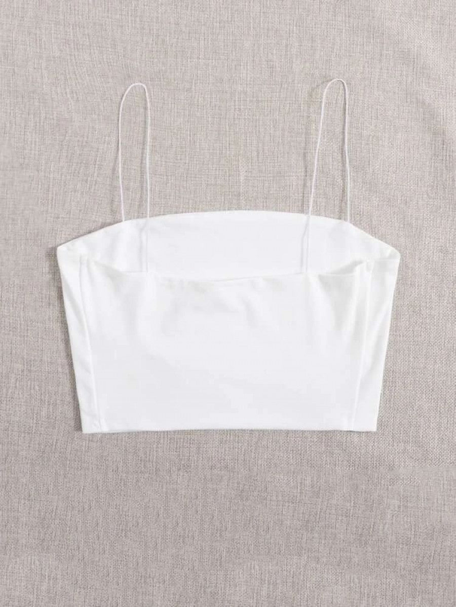 Solid Slim Cami Crop Top