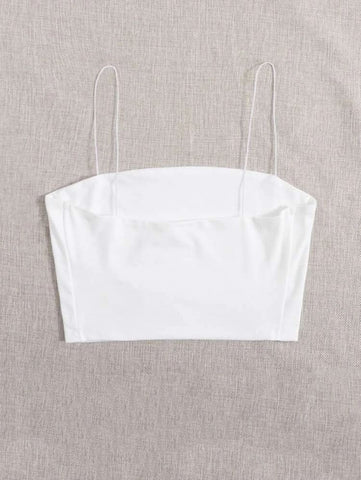 Solid Slim Cami Crop Top